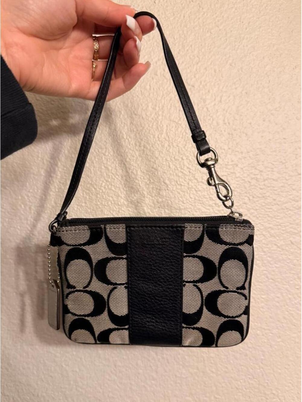 Vintage Black and Gray Coach Wristlet